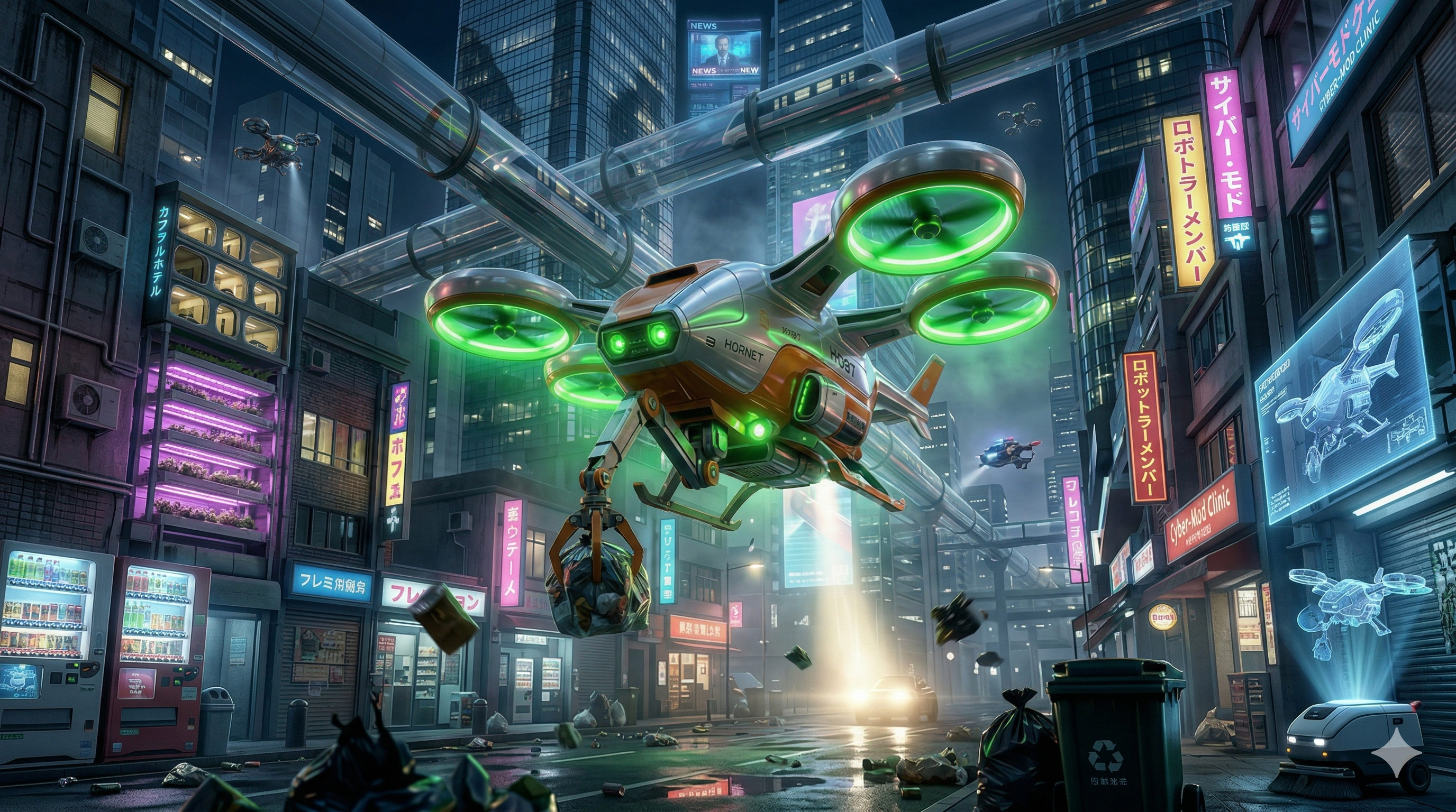 Müll-Drohne „Hornet“